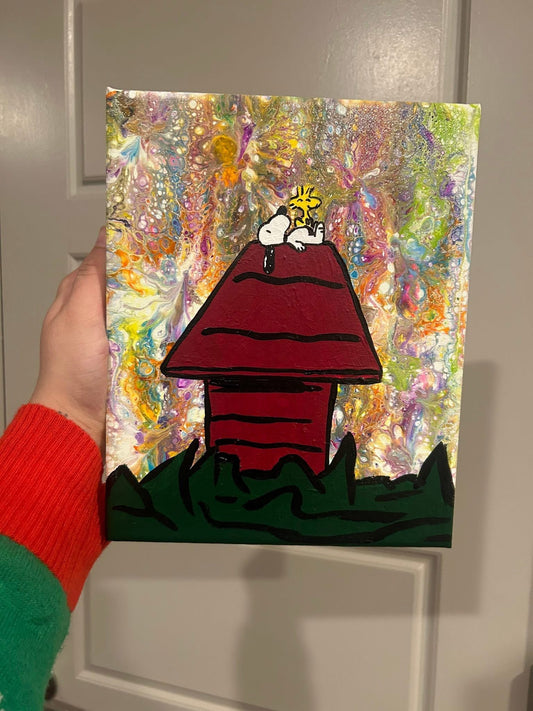 Snoopy and Woodstock painting